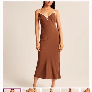 Abercrombie & Fitch Brown Dress with Cream Trim